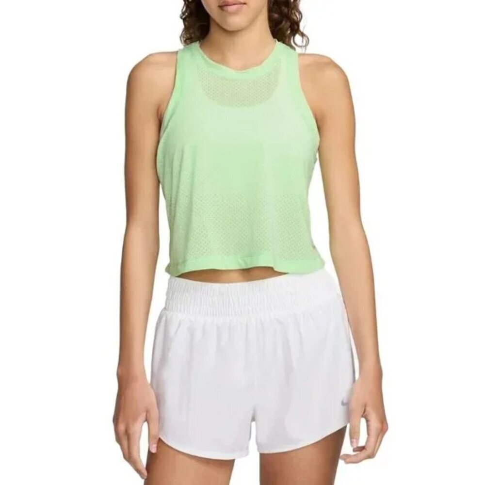 NWT Nike One Classic Breathable Mesh Green Dri-FIT Tank Top